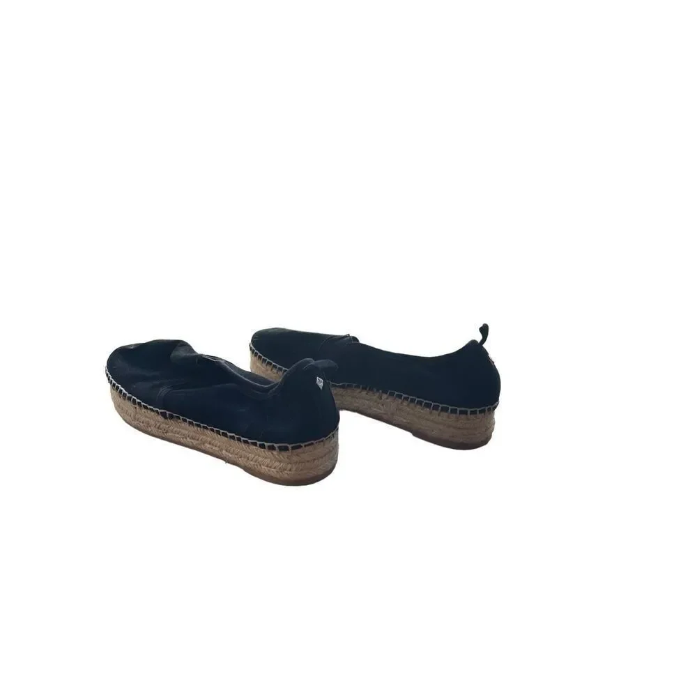 Sam Edelman Womens Black Slip On Suede Carrin Platform Espadrille Size 9.5